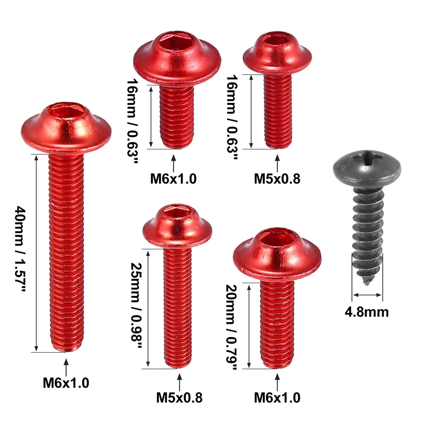 137pcs Fairing Bolts Screws Fasteners Mounting Washers Nuts Red for Honda CBR