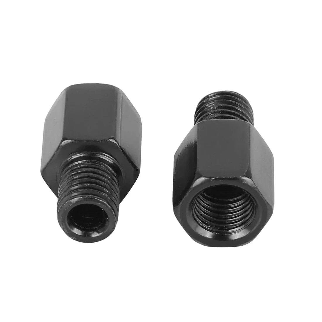 2 x 10mm LH to 10mm LH Black Rearview Mirrors Adapter Bolt Screw for Motorcycle