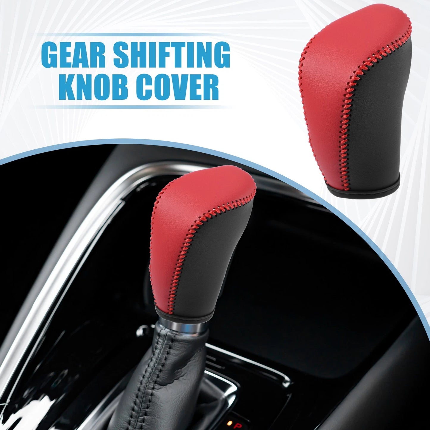 Gear Shifting Knob Cover for Nissan Rogue (2017) - Black PU Leather
