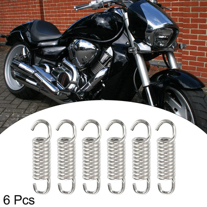 Spring 6 Pcs 43mm 1.69 Silver Tone Muffler Exhaust Pipe for Motorcycle