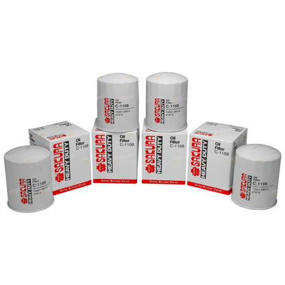 4 x Diesel Oil Filter for Toyota Dyna HU40 HU50 6cyl 2H 4.0L (1982–1984)