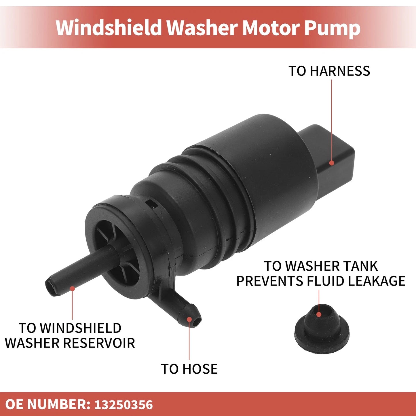 Windshield Washer Pump w/ Grommet for Buick Regal (2000-2004)