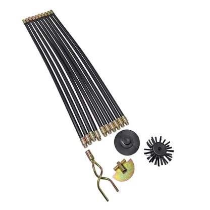 10 x 3ft Polypropylene Drain Rods Set with Brass Ferrules (14 pcs)
