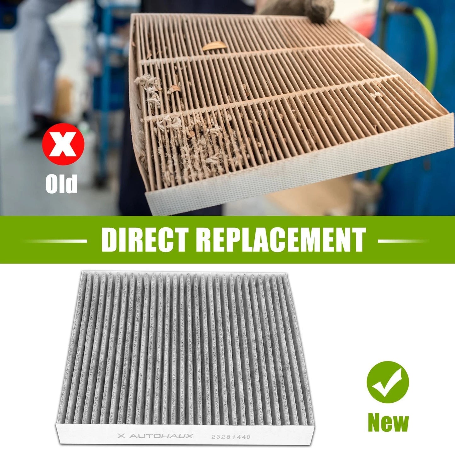 Cabin Air Filter Gray for Cadillac Chevrolet Air Filter Replacement