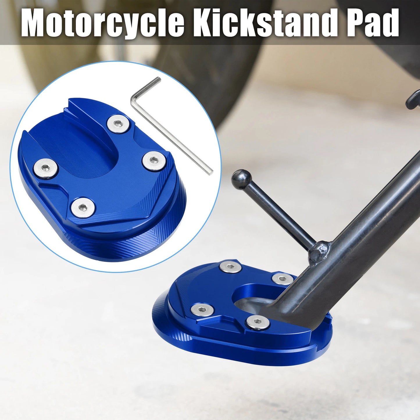 Motorcycle Kickstand Plate Pad Set for Honda 125 (2013-2023) - Blue