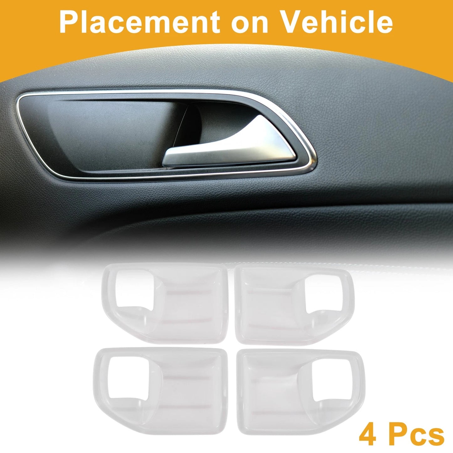 Interior Door Handle Bowl Cover Trim for Jeep Wrangler JK (2011-2017) 4 Pcs