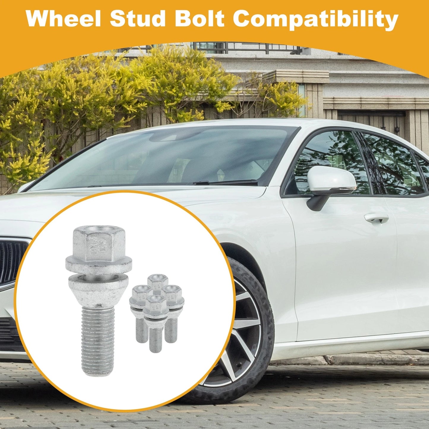 M14x1.5 Wheel Lug Studs for Volvo S60 (2001-2020) - 5 Pcs
