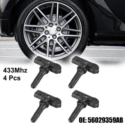 4 x 433MHz Tire Pressure Sensors for Chrysler, Jeep, Dodge (2011-2023)