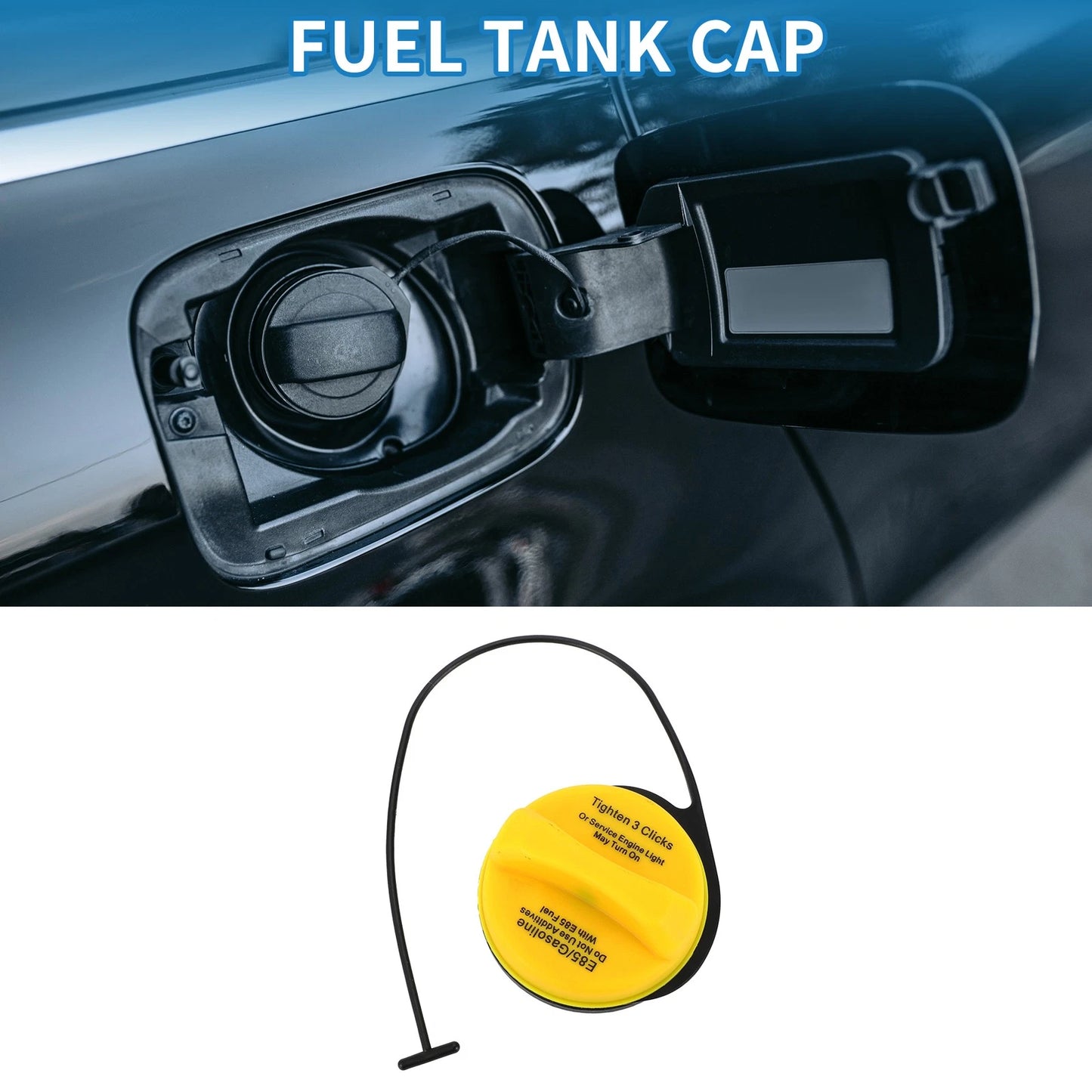 Fuel Filler Cap for GMC Sierra 1500 Black White Yellow