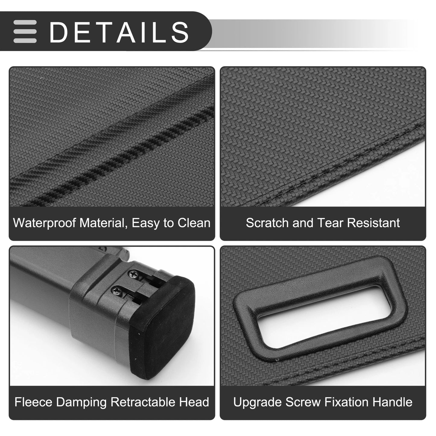 Retractable Cargo Cover for Toyota Corolla Cross 2022-2024 Black Fiber