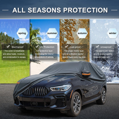 Waterproof Car Cover for BMW X5 (210D-PU, Black)