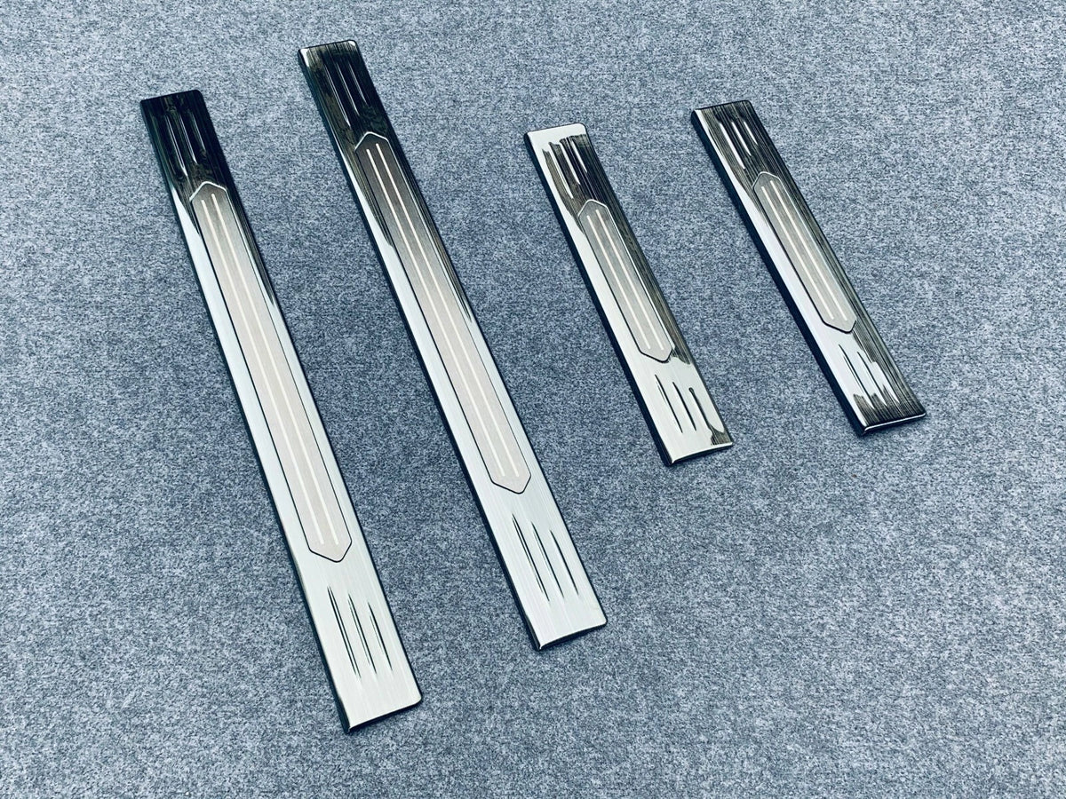 Black Outer Door Sill Scuff Plates Protector Covers for Nissan Rogue (2021-2023)