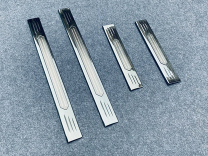 Black Outer Door Sill Scuff Plates Protector Covers for Nissan Rogue (2021-2023)