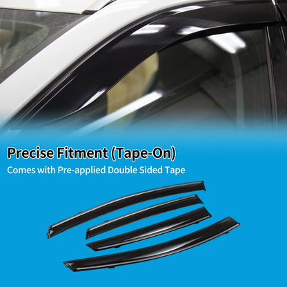 Window Deflectors 1 Set for Ford Fiesta MK7 (2008-2017) 5 Door Hatchback Black
