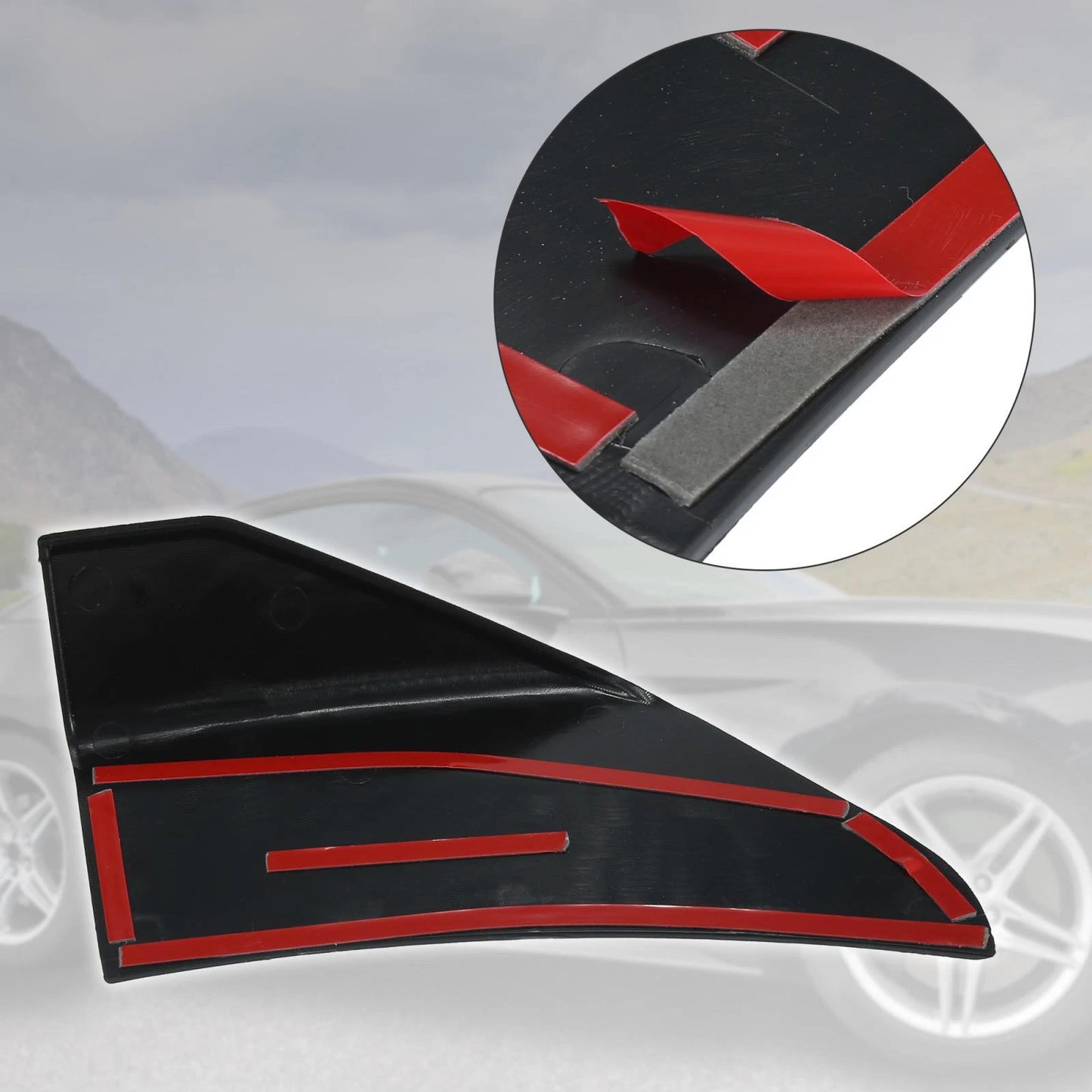 2 x Car Front Side Bumper Corner Spoilers for Ford Mustang (2015-2020) Black
