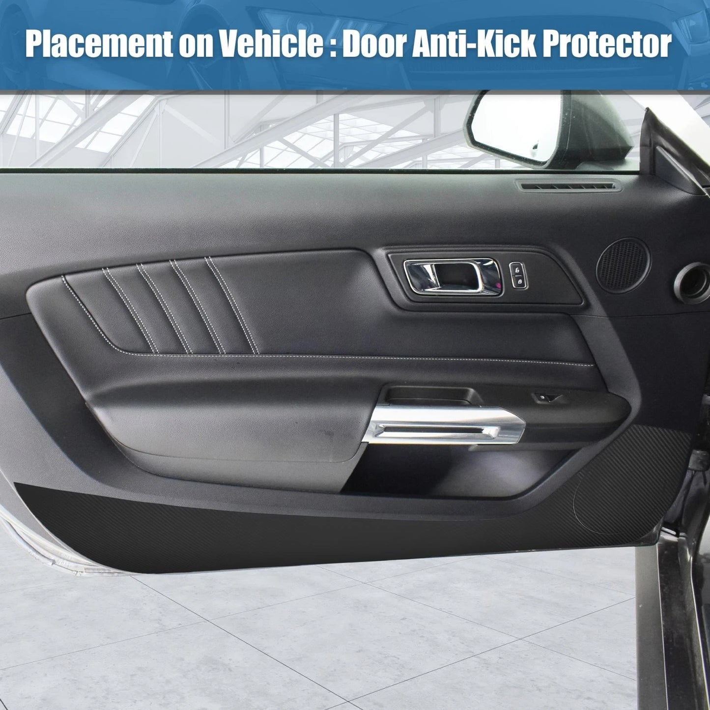 Car Door Anti Kick Protector Stickers for Ford Mustang (2015-2022) Black