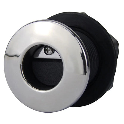 Skin Fitting for Boats Tail 25mm Non-Return Nylon/Stainless Steel Black