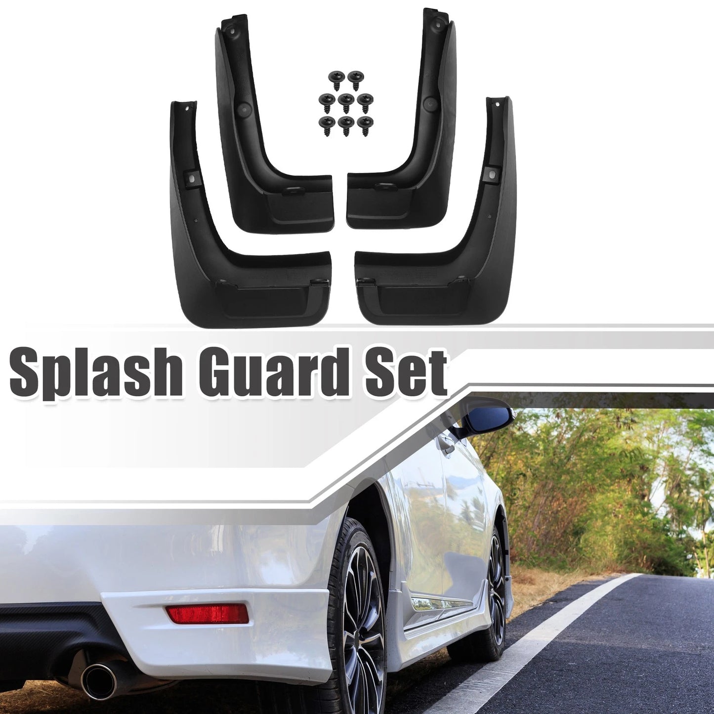 Mud Flaps Splash Guards for Toyota Highlander (2014-2023) - Black 1 Set