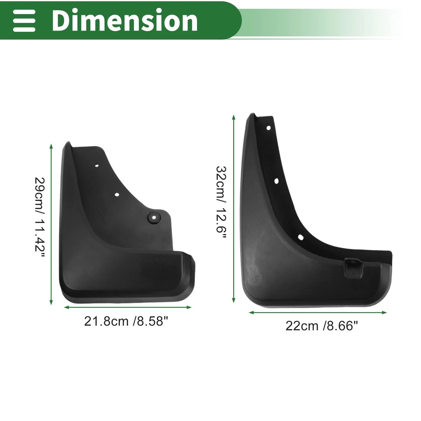 Mud Flaps Splash Guards for Ford Escape (2010-2013) with Mount Accessories