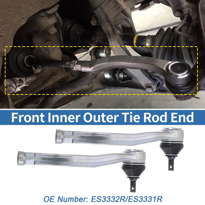 2 x Front Outer Tie Rod End Links for Honda Civic CR-V (2001-2006)