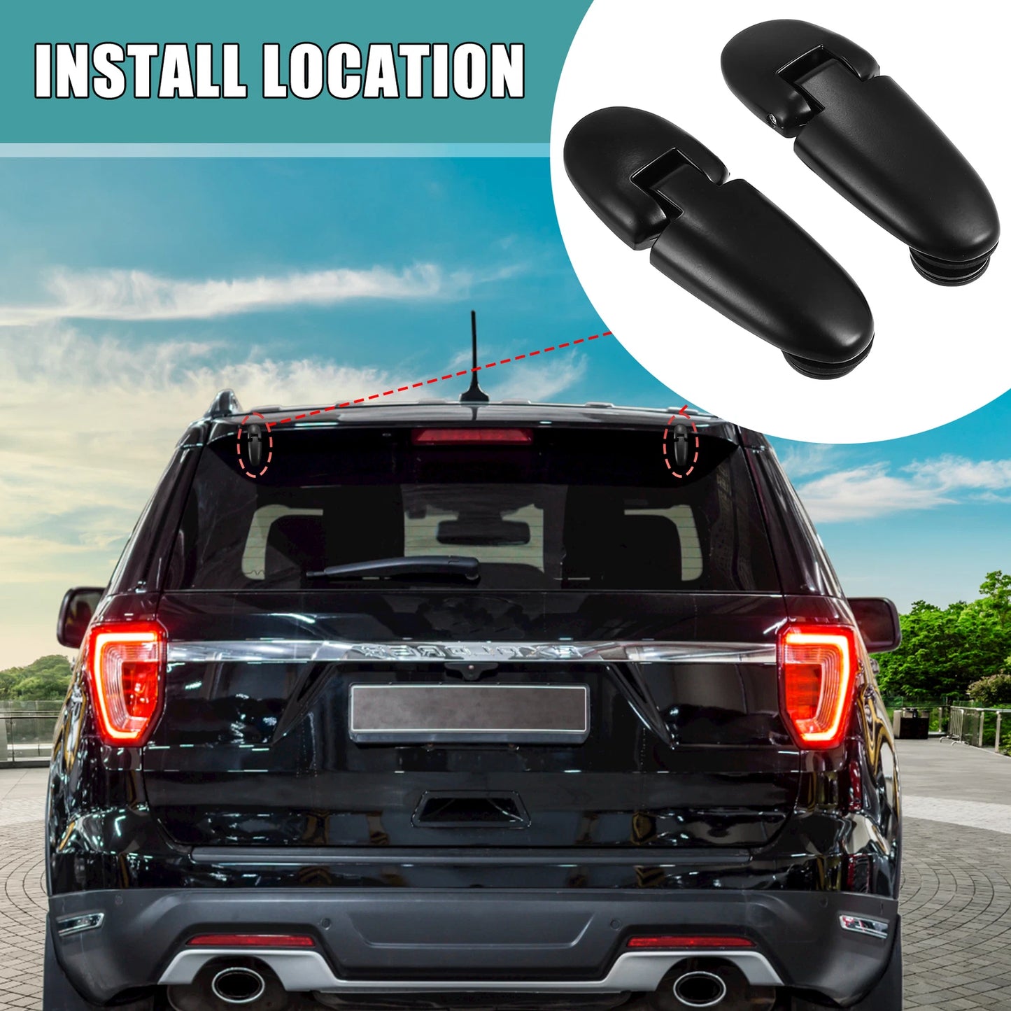 2 x Rear Window Hinge Set for Ford (Fits Various Models)