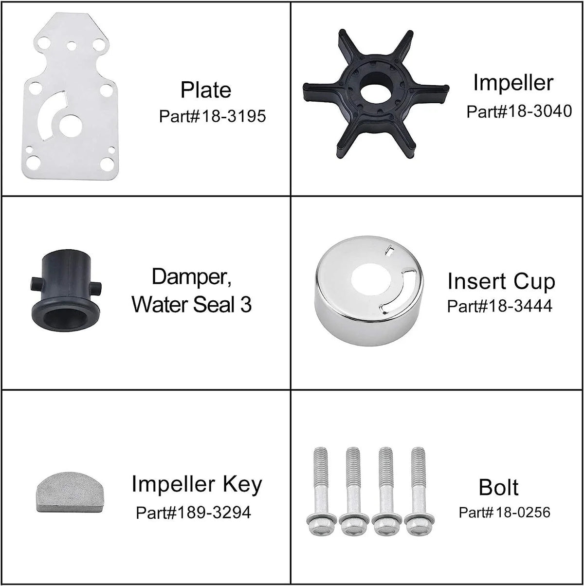 Yamaha Outboard Water Pump Repair Kit for 9.9/15/20HP 4-Stroke