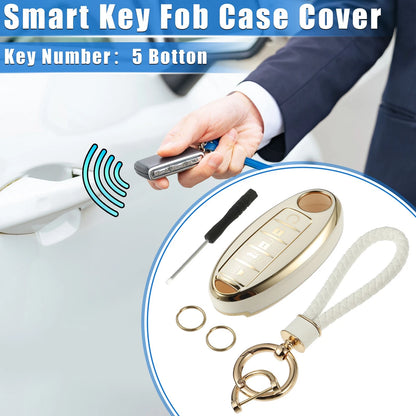 5 Button Remote Key Fob Cover for Infiniti Q30 White (2016 - 2018)