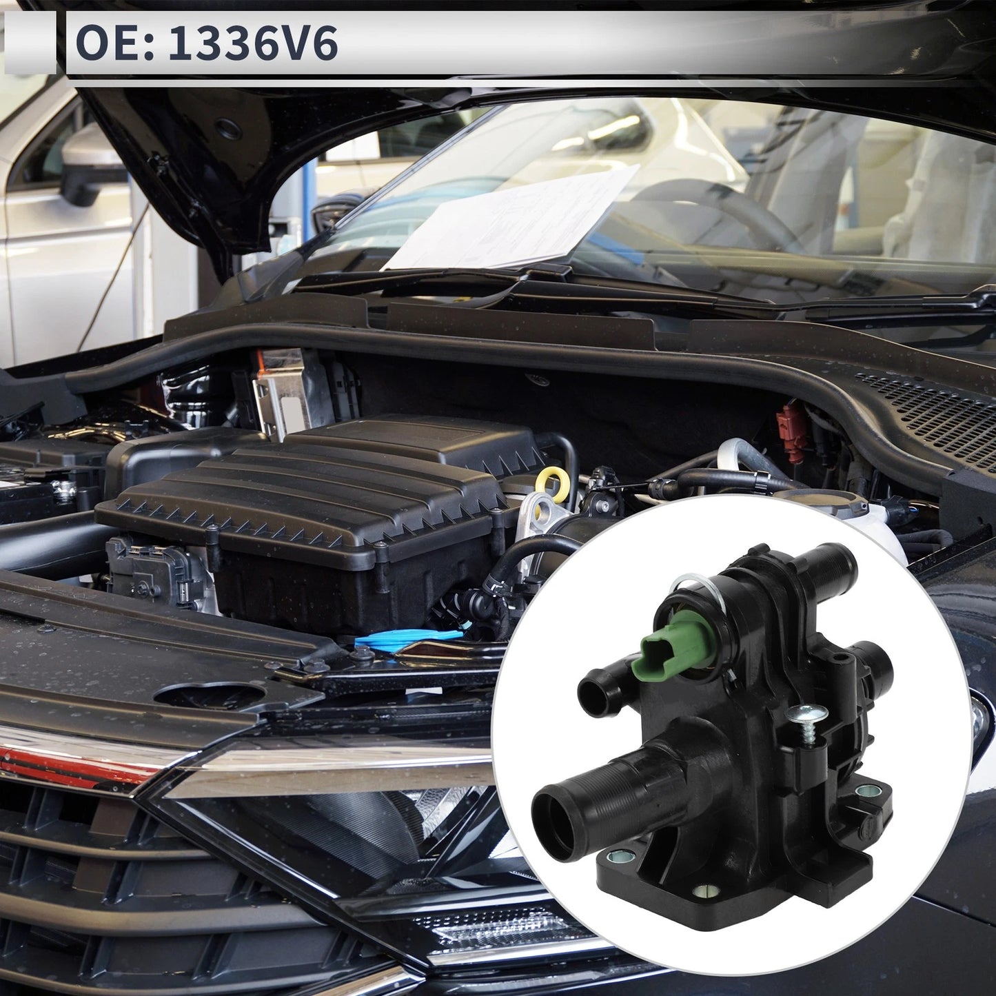 Engine Coolant Thermostat Housing for Peugeot Bipper 307 207 206 1007 (2006-2014)