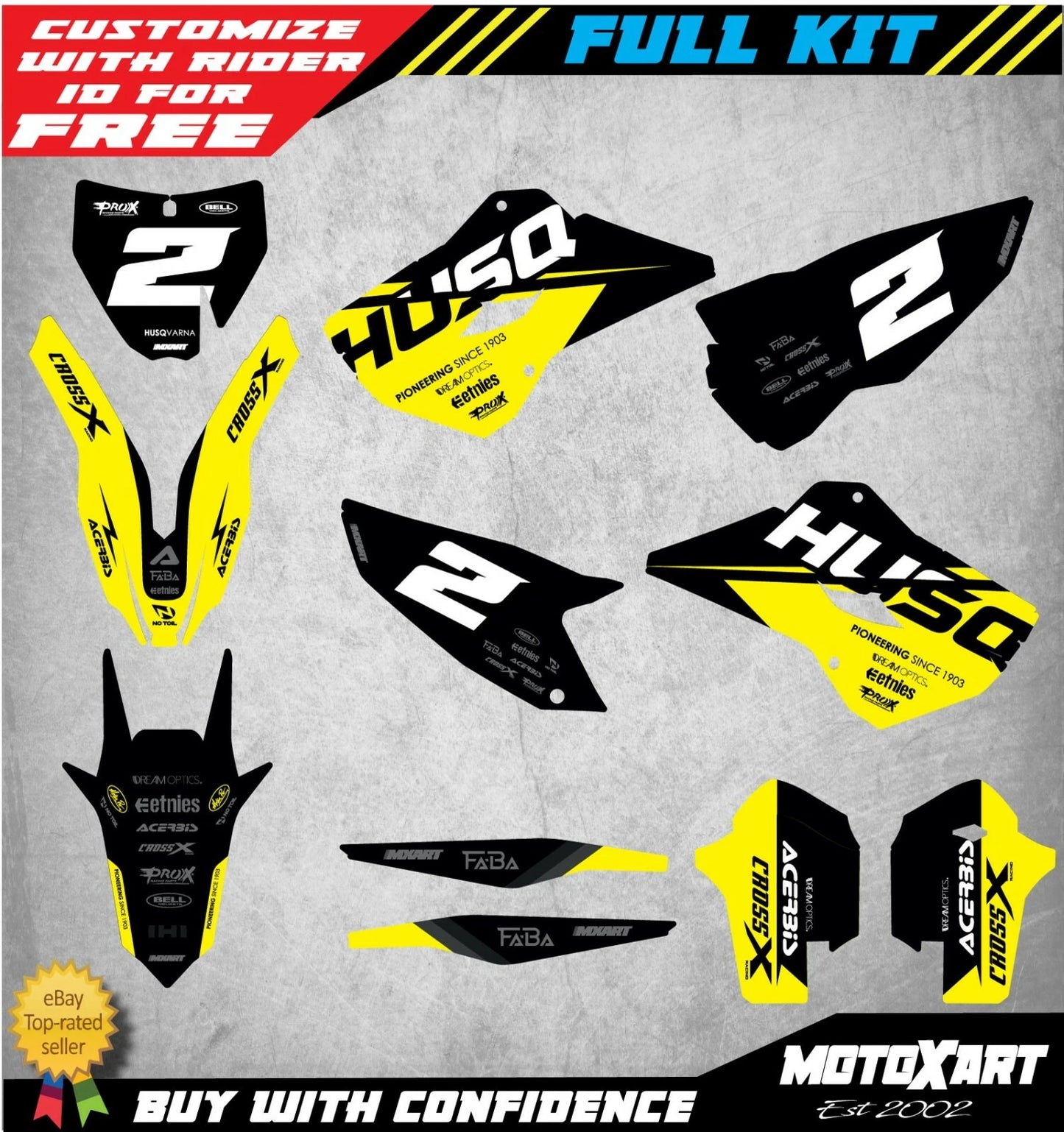 Custom Graphics Kit for Husqvarna TC FC FS 2014-2015 Models