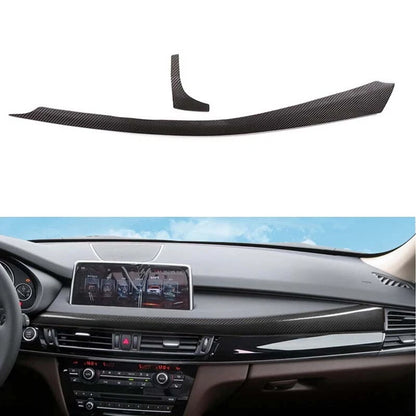 Carbon Fiber Interior Center Console Dashboard Cover Trim Fit For BMW X5 X6 F15