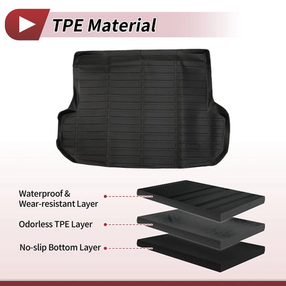 Trunk Mat for Lexus RX350 RX450h 2016-2022 TPE Cargo Liner Replacement Black