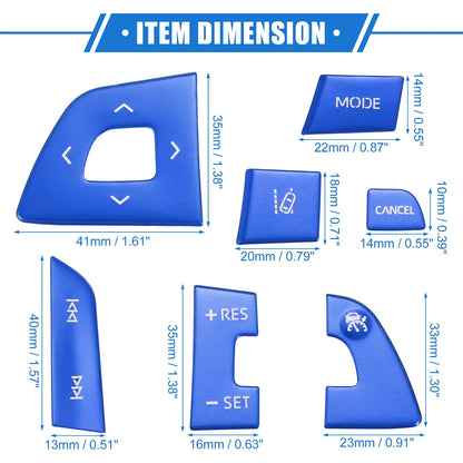 13 x Steering Wheel Switch Button Covers for Toyota Highlander (2020-2022)