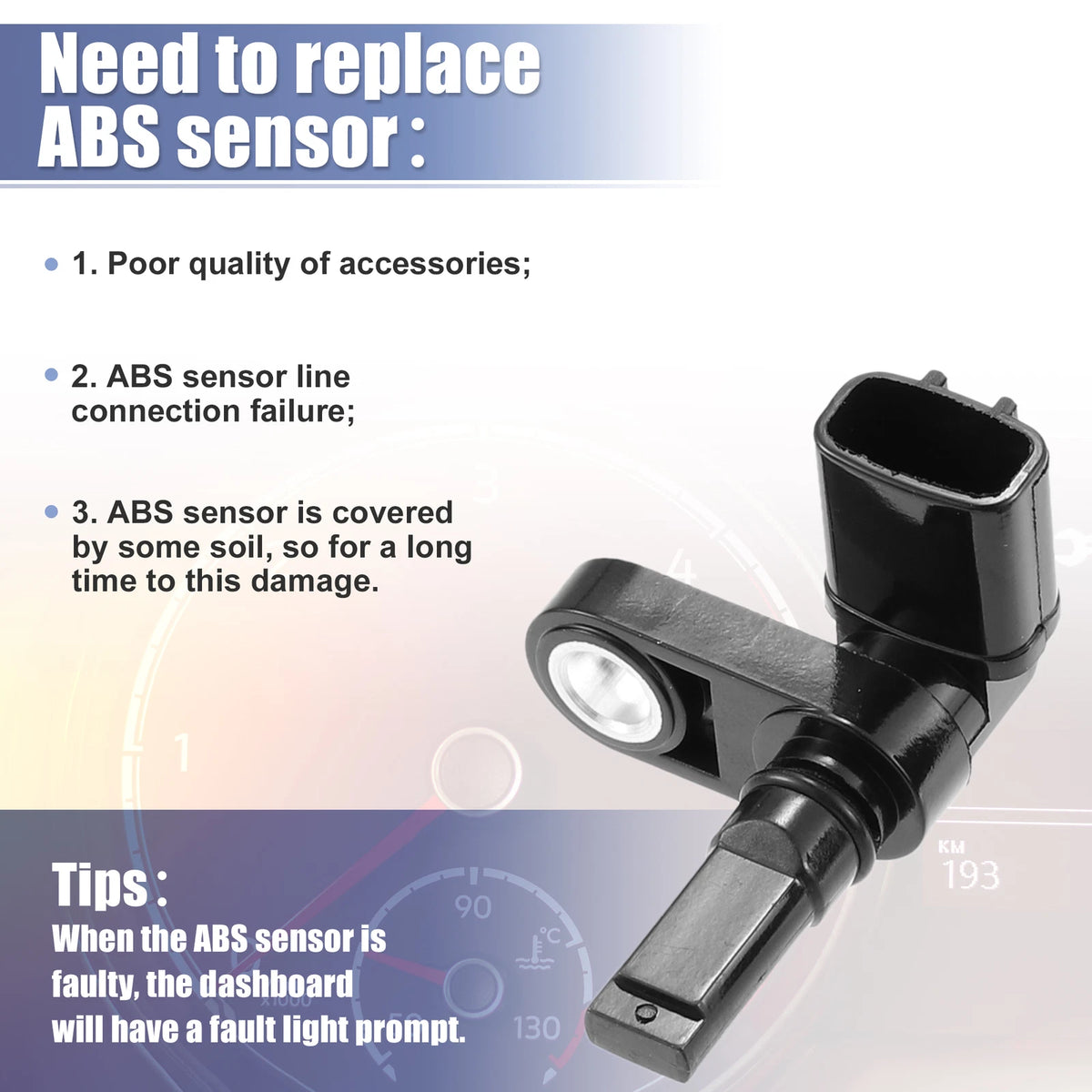 2 x Front Left Right ABS Wheel Speed Sensors for Toyota Tacoma (2005-2015)