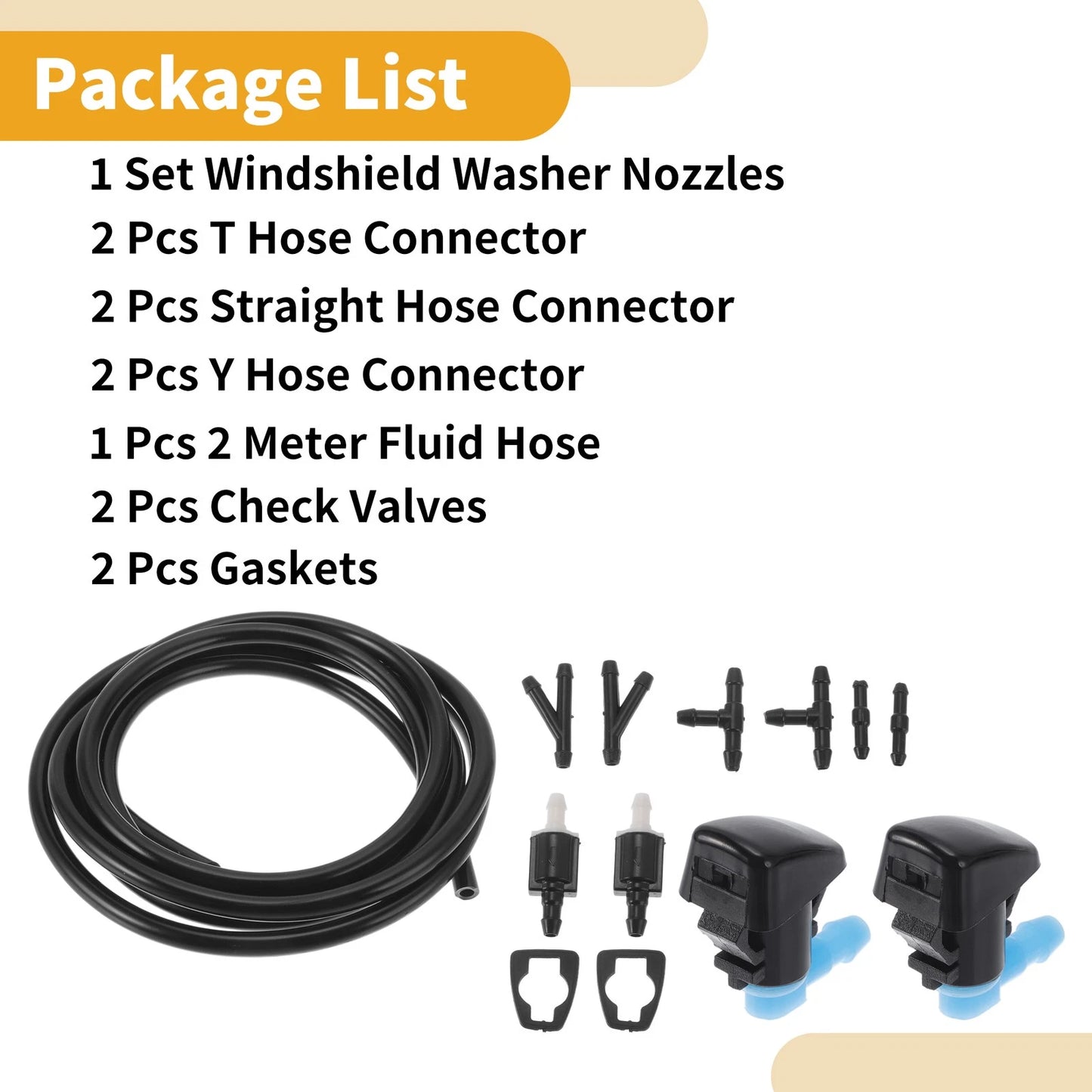Windshield Washer Nozzle Kit for Ford Fiesta (2011-2022) with Gaskets