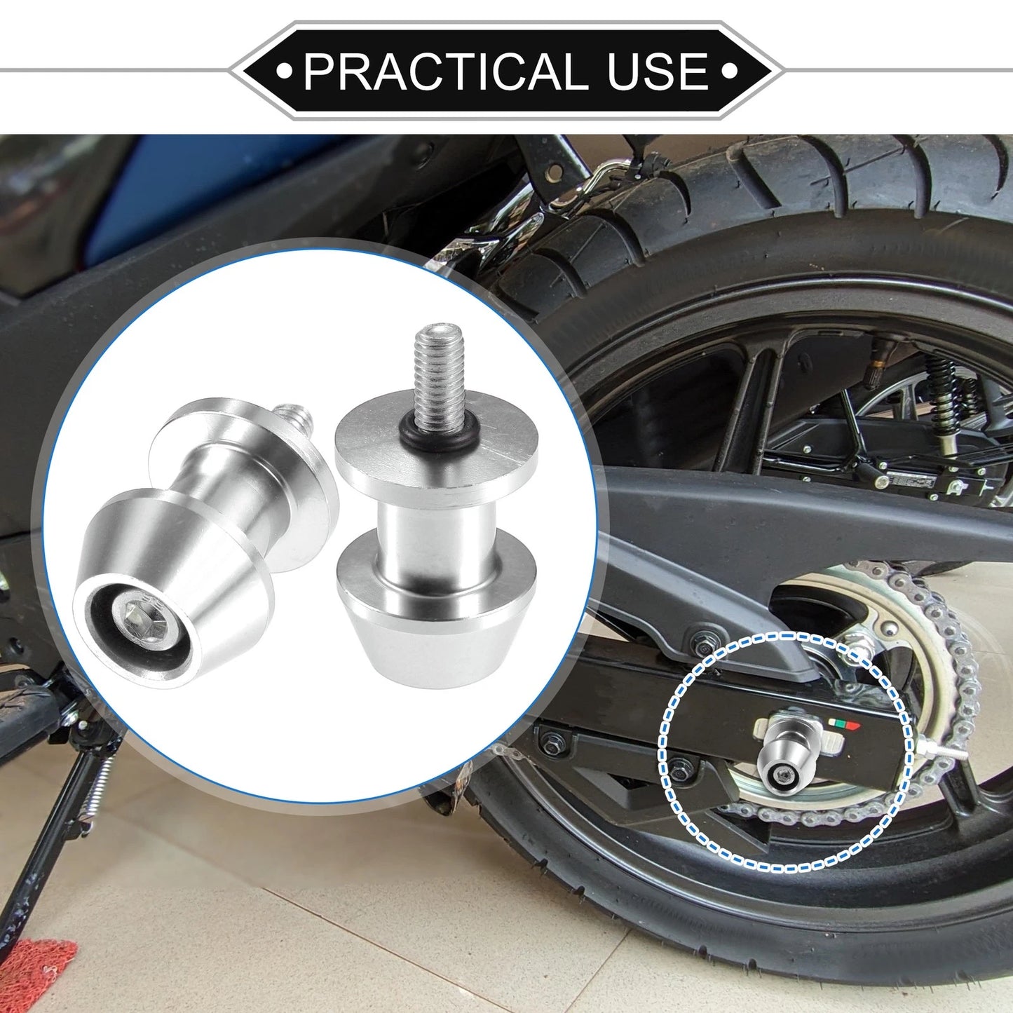 Pair Swingarm Spools 6mm for Motorbike