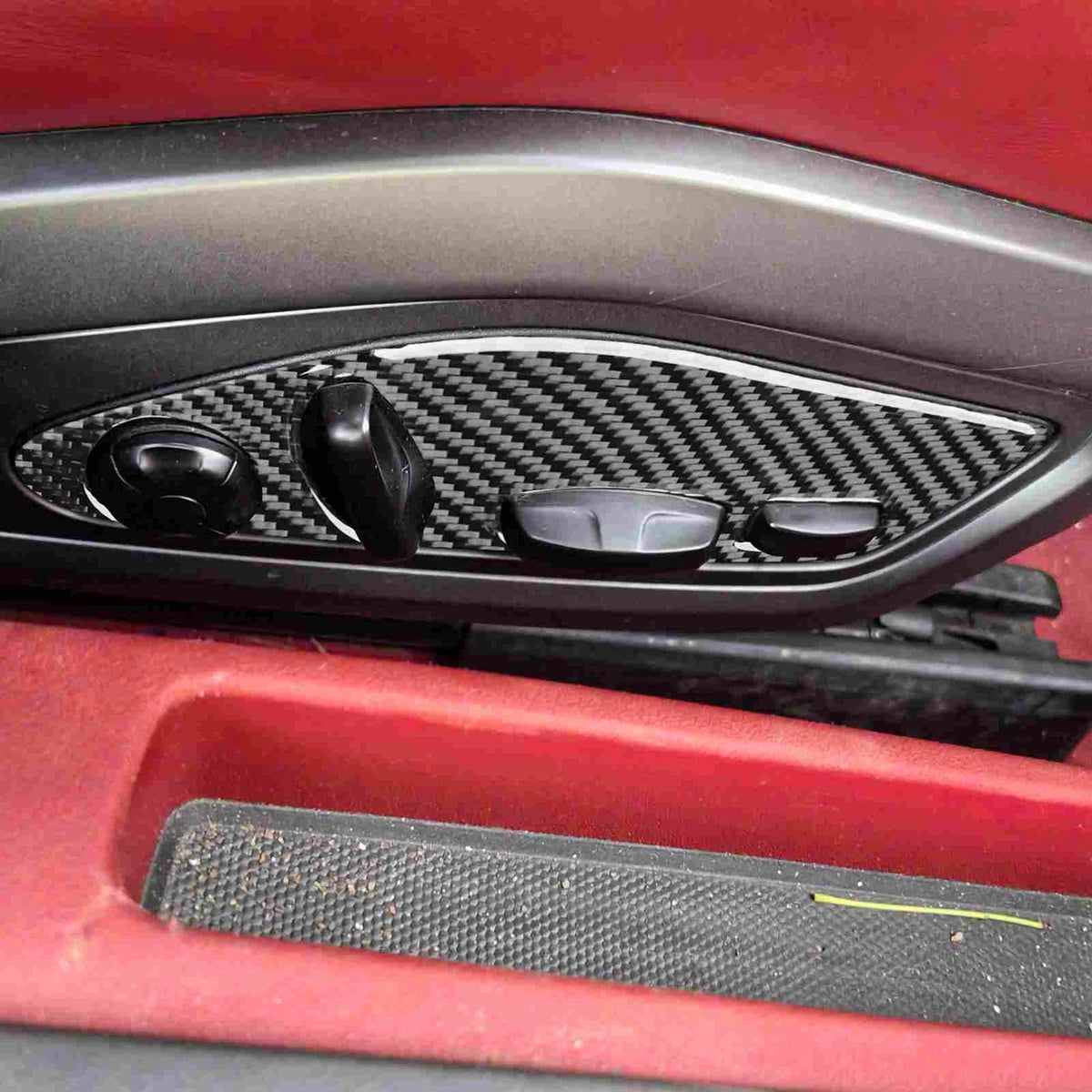 Soft Carbon Fiber Seat Adjust Button Panel Trim for Porsche 911 992 2019-2023