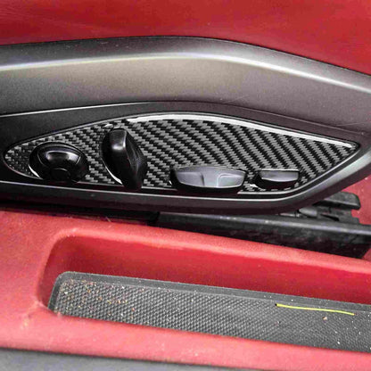 Soft Carbon Fiber Seat Adjust Button Panel Trim for Porsche 911 992 2019-2023