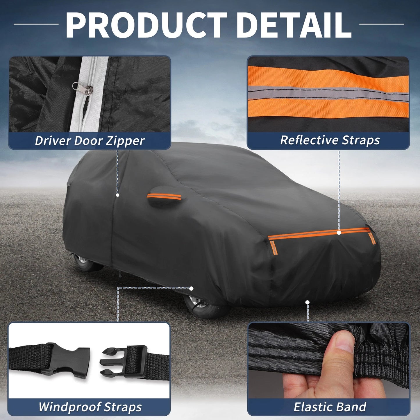 Waterproof Aluminum Film Cotton Car Cover for Toyota Sienta (2015-2023)