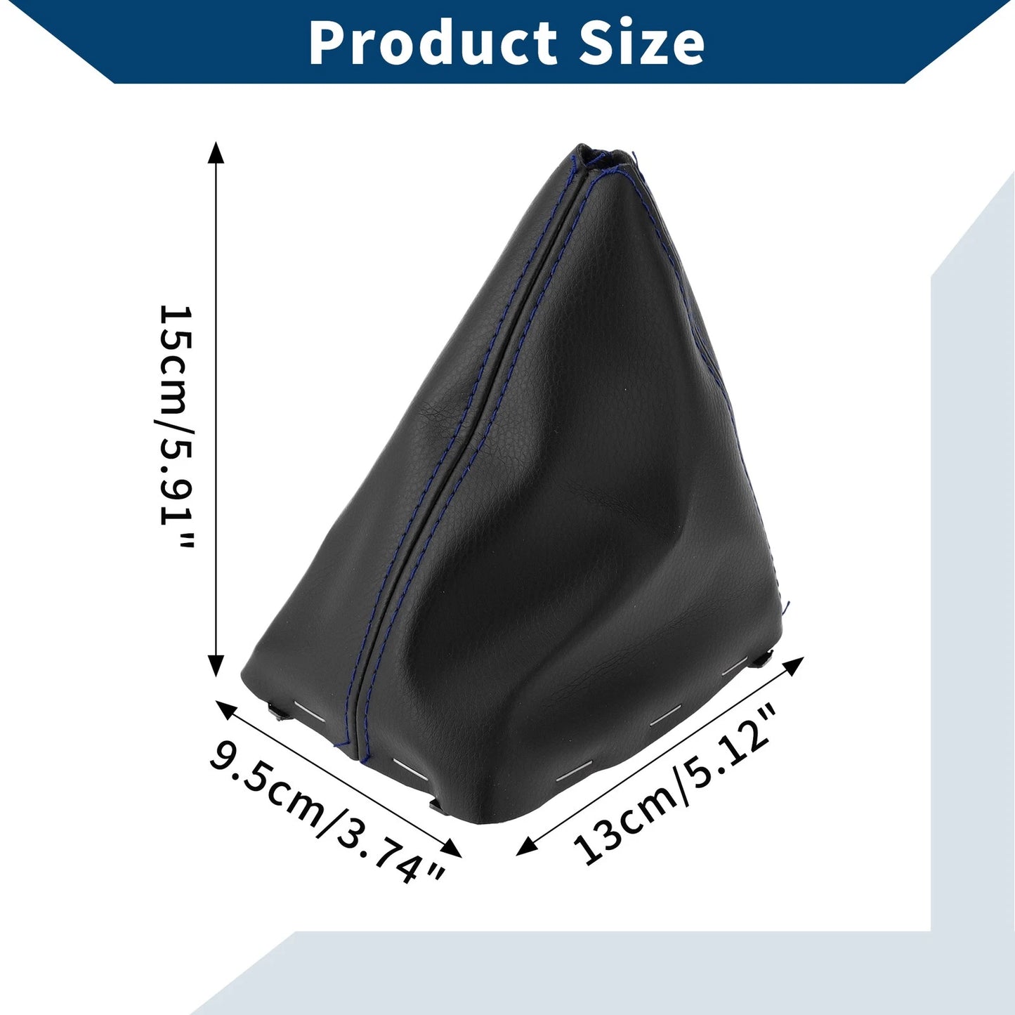 Car Gear Shift Stick Gaiter Black Blue Leather for Ford Focus C-MAX (2003-2010)
