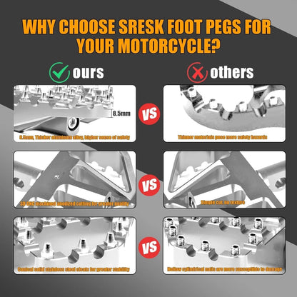 Chrome Foot Pegs MX Style for Harley Touring Sportster Softail Dyna