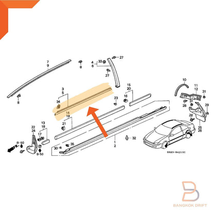 Outer Door Belt Window Seal Weatherstrip for Honda Civic EG Hatchback (92-95)