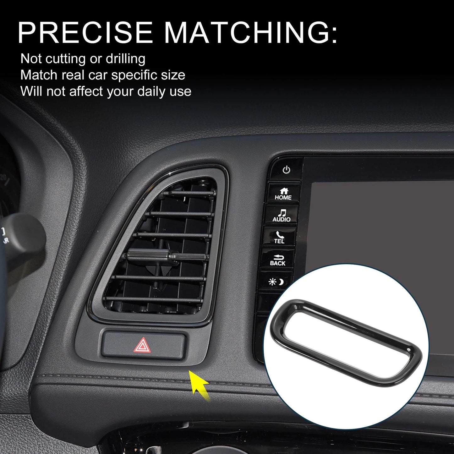 Warning Lamp Button Cover for Honda Vezel RV3/4/5/6 (2021-2024) - Black 1 Pcs