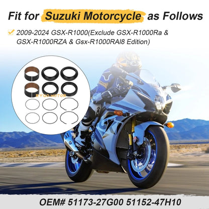 Front Fork Bushing Dust Oil Seals for SUZUKI GSX-R1000 (2009–2024)