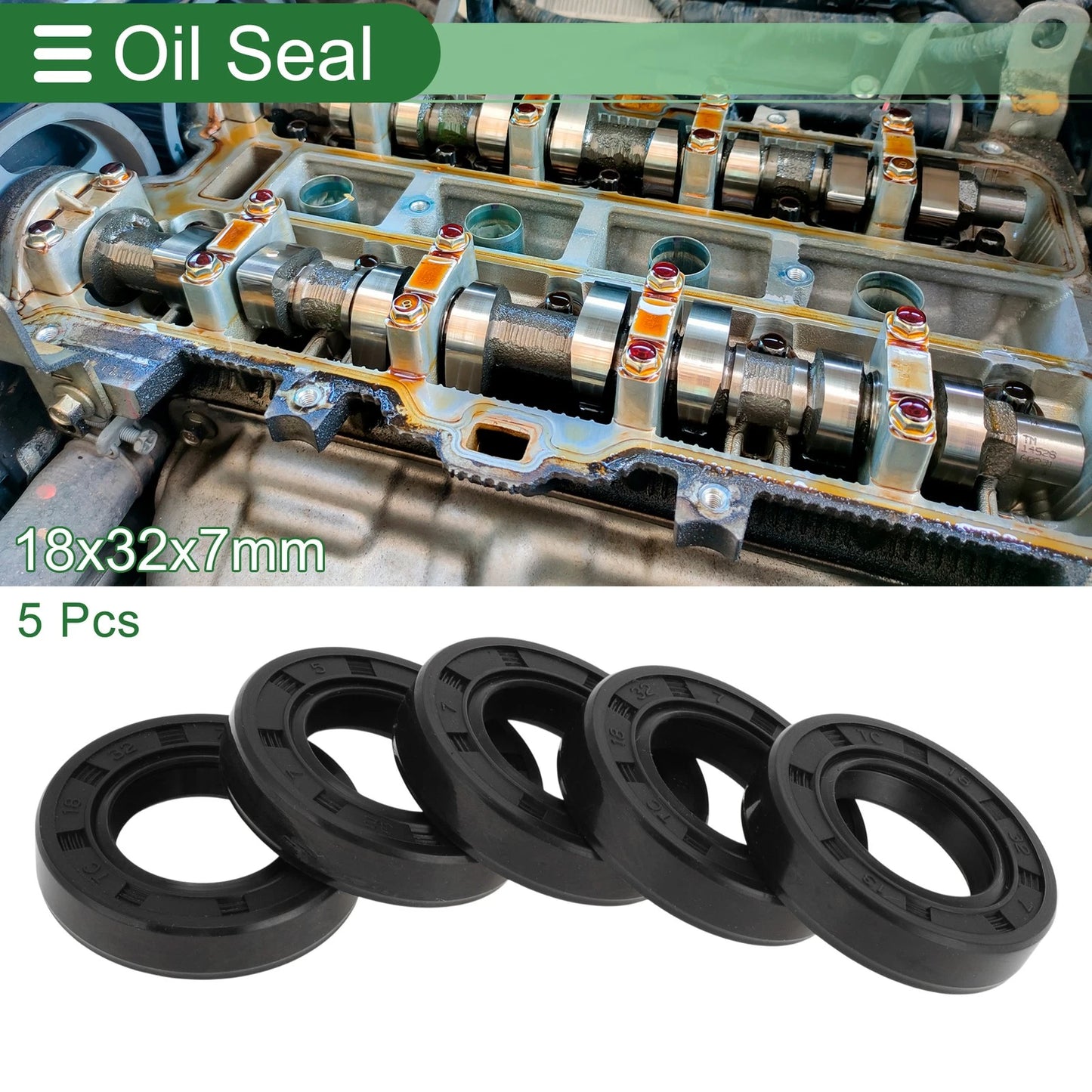 5 x Oil Seal 18x32x7mm Seal Ring Rotary Shaft NBR Rubber