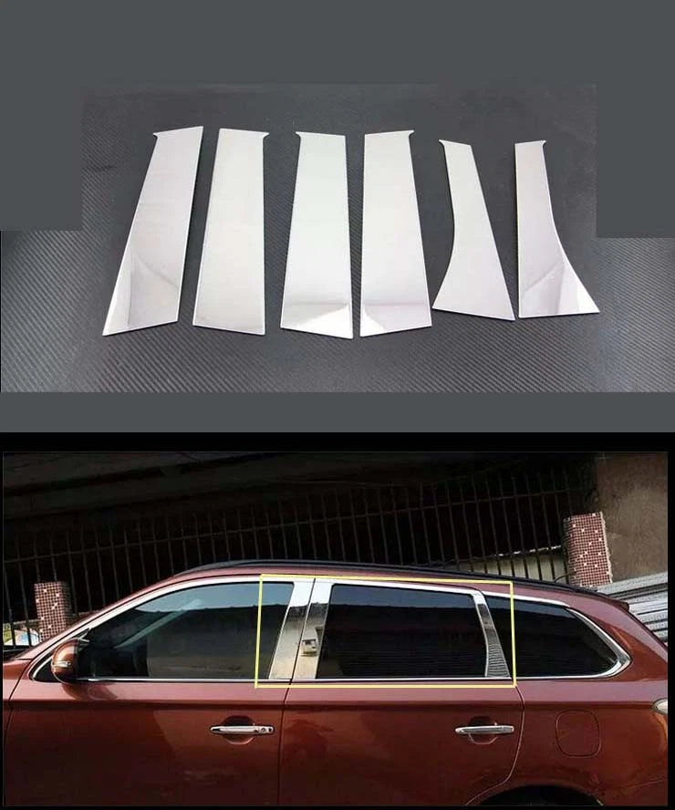 Steel Pillars Post Upper Window for Mitsubishi Outlander 2016-2020 (6 pcs)