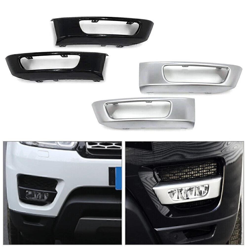 Front Bumper Fog Light Lamp Cover for Range Rover Sport (2014-2017) Black ABS