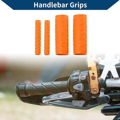 1 1/8" / 29mm Hand Grips Cover Handlebar Grips Rubber Orange for Motorcycle