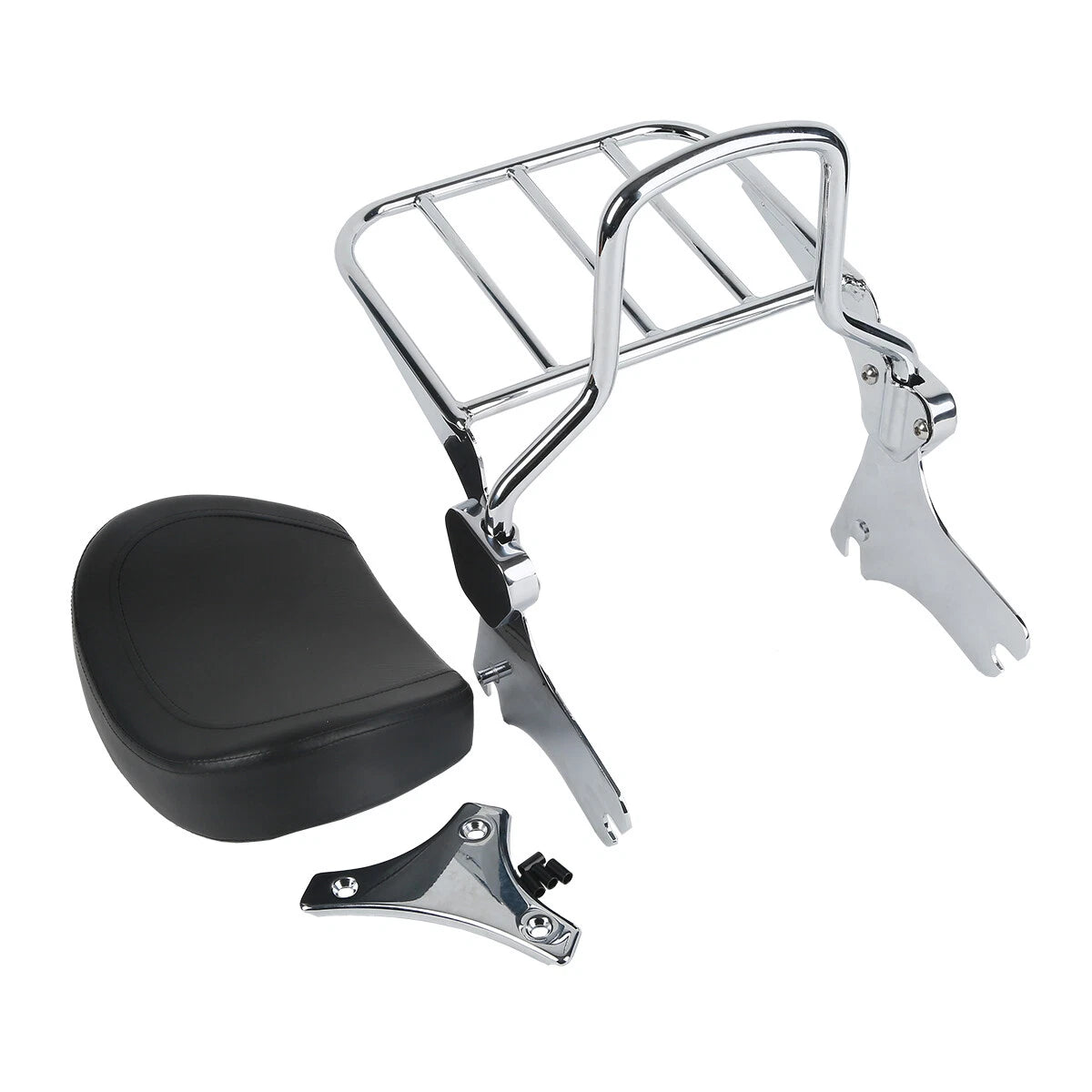 Chrome Sissy Bar Luggage Rack Docking Kit for Harley Touring (1997-2008)