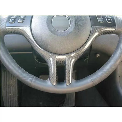 Carbon Fiber Steering Wheel Lower Panel Cover Trim for BMW X5 E53 530i E39 E46