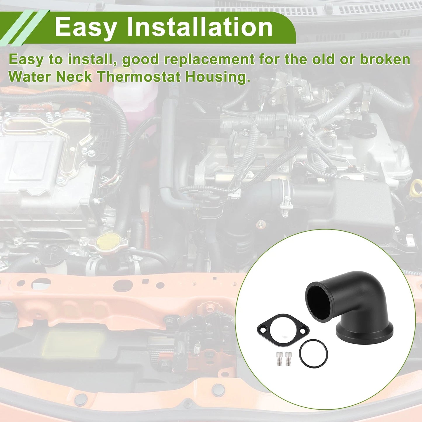 90�� Swivel Water Neck Thermostat Housing for Chevy SBC BBC Black